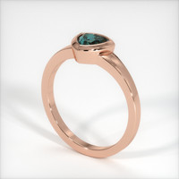 0.70 Ct. Greenish Blue Sapphire Ring, 14K Rose Gold 2